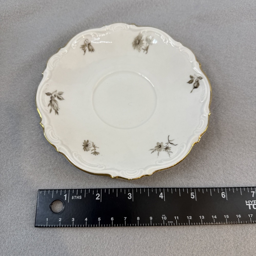 Vintage Mitterteich Bavaria Charming Barbara Tea Cup Saucer 6", Gold Trim